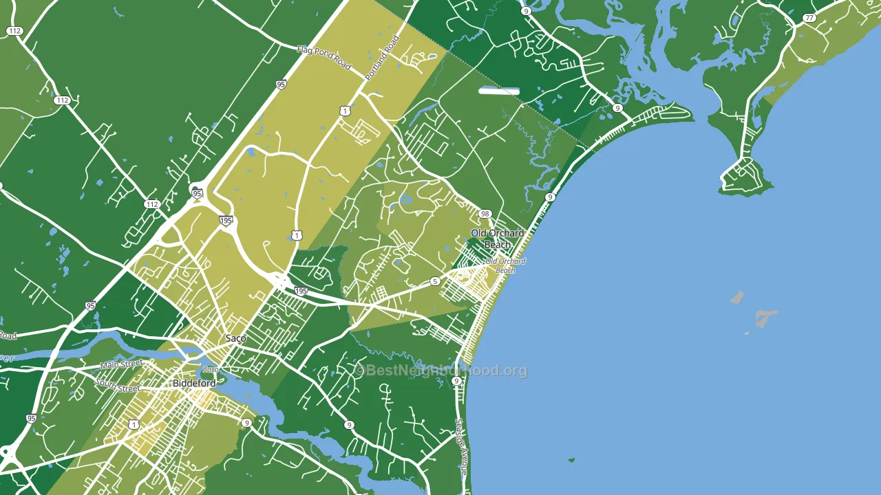 Old Orchard Beach, ME block-group voter-turnout map