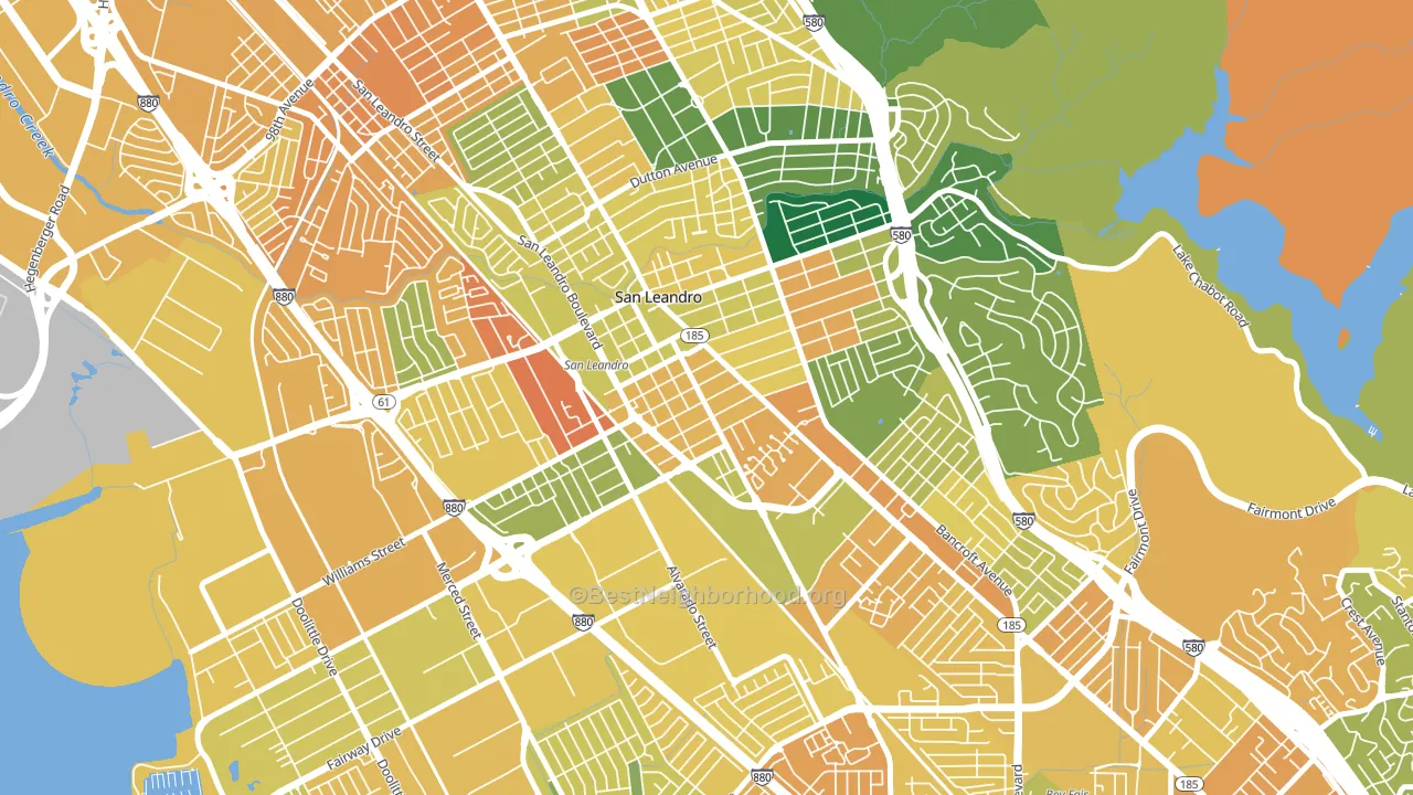 Old San Leandro, San Leandro, CA block-group voter-turnout map