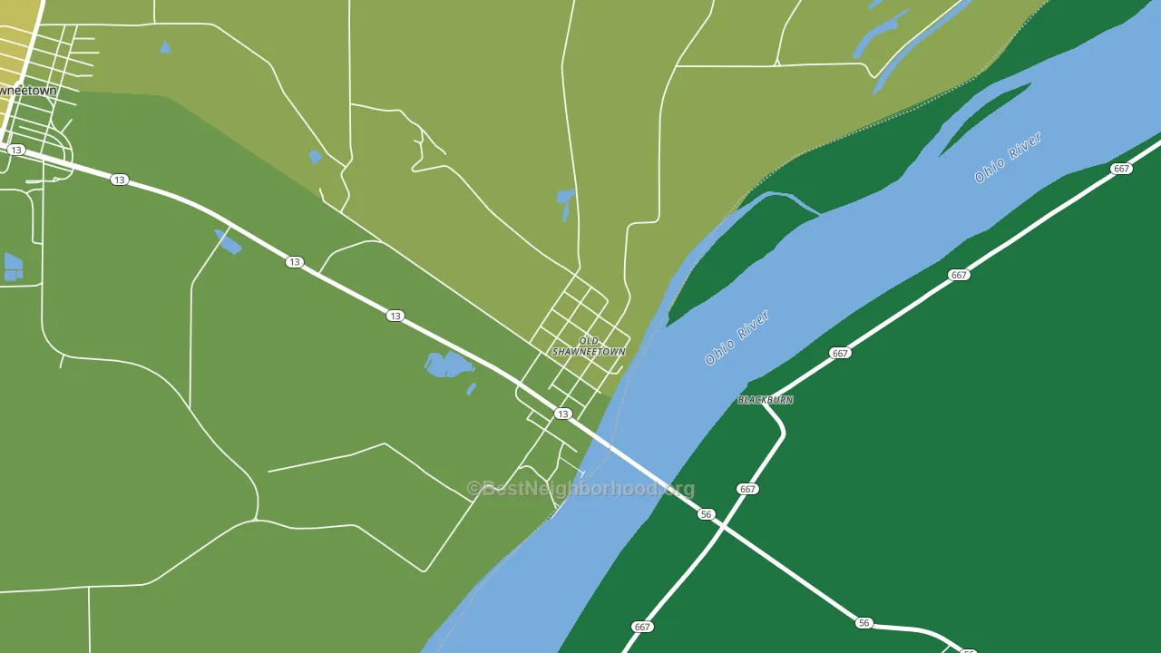 Old Shawneetown, IL block-group voter-turnout map