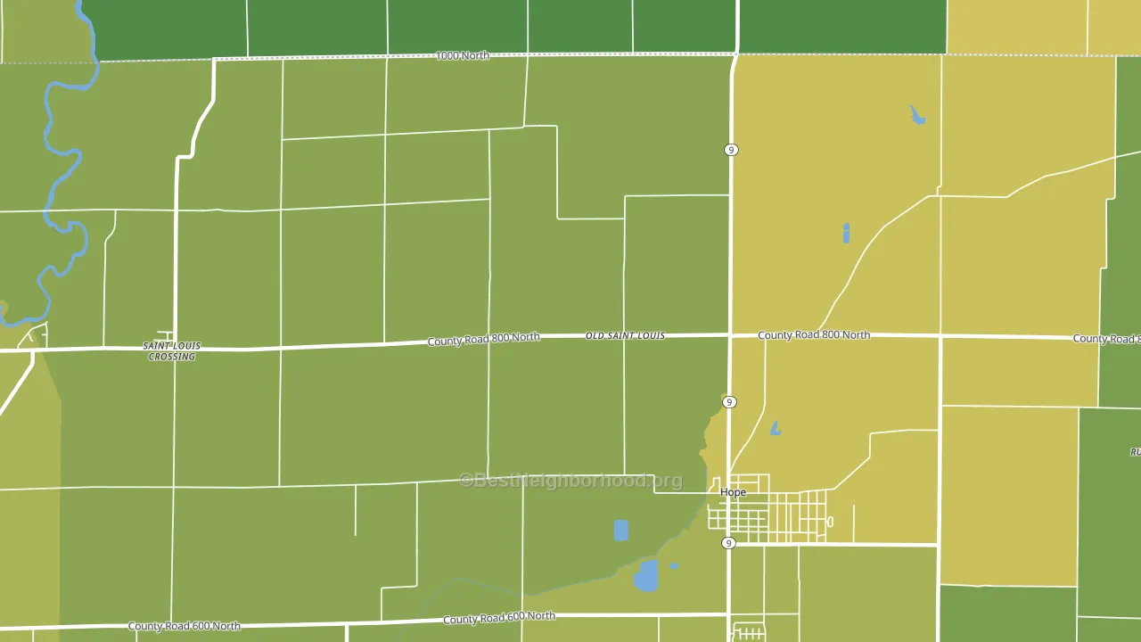 Old St. Louis, IN block-group voter-turnout map