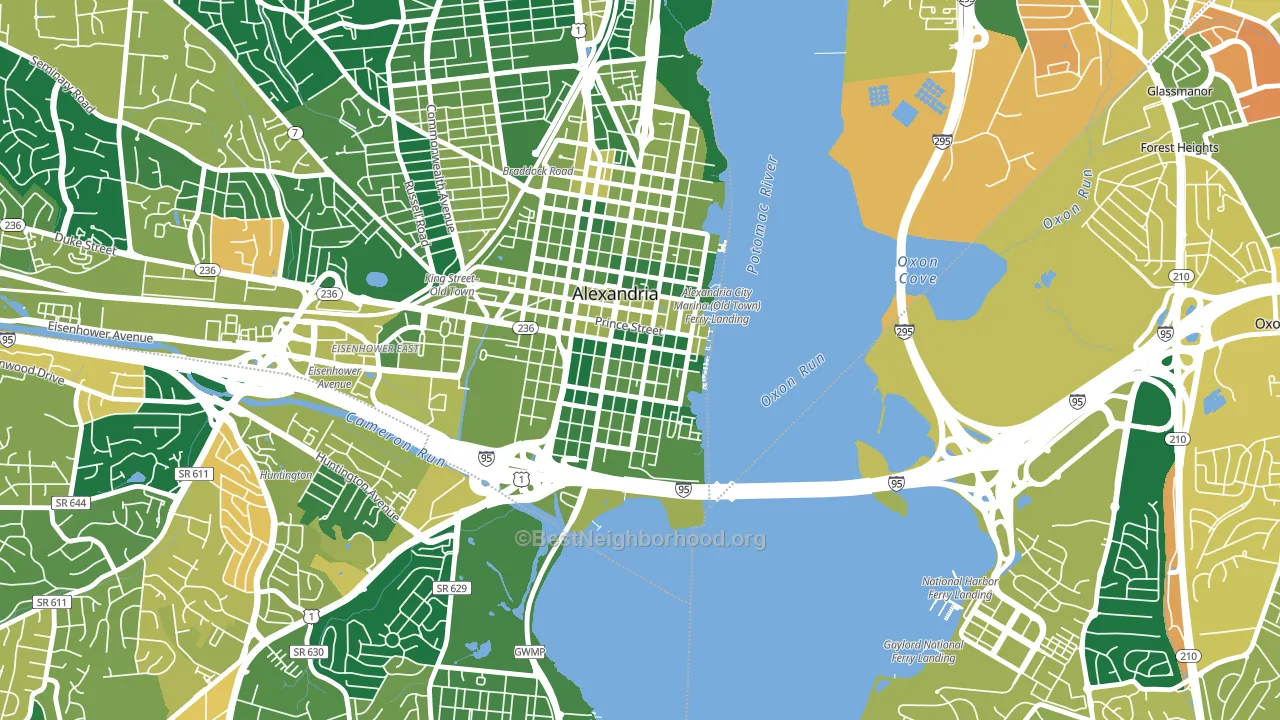 Old Town, Alexandria, VA block-group voter-turnout map