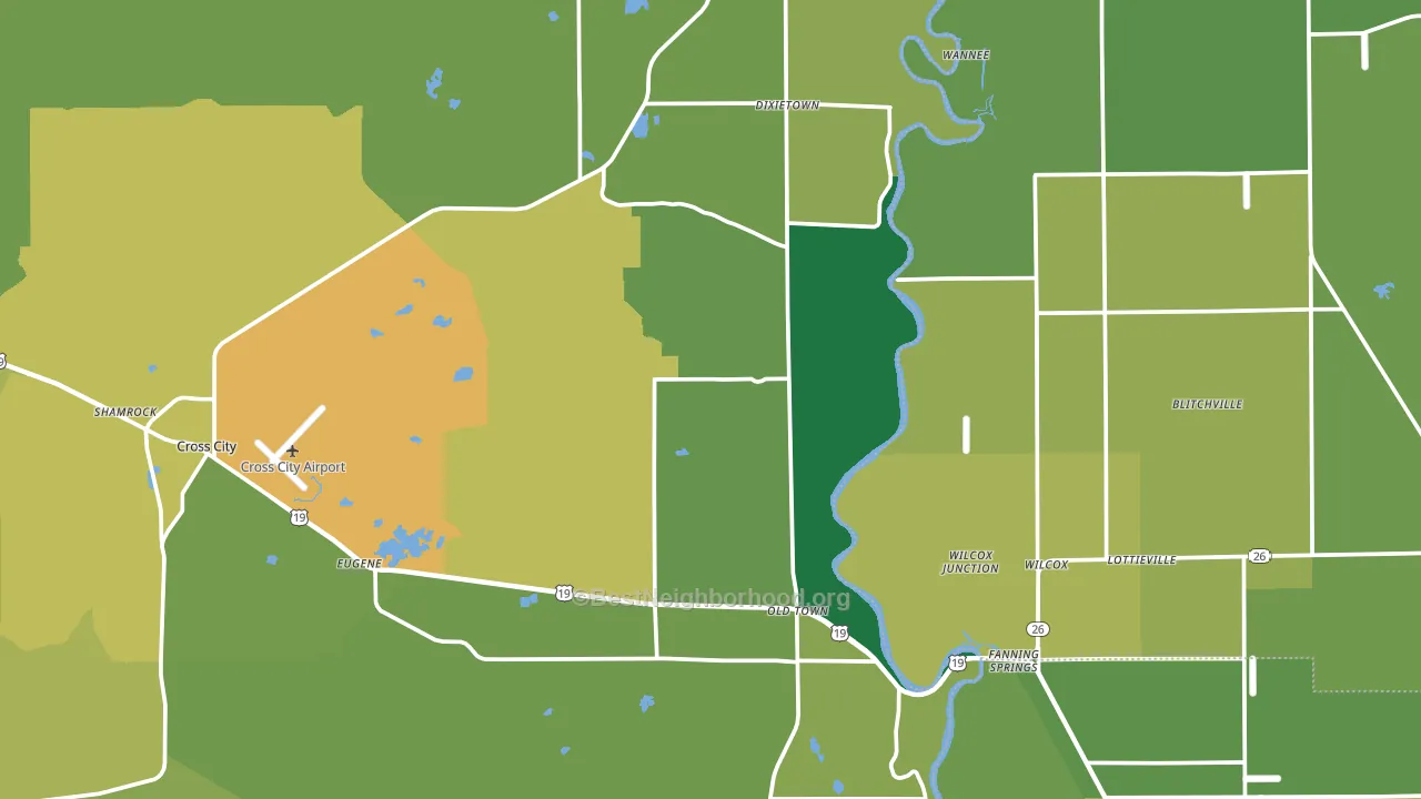 Old Town, FL block-group voter-turnout map
