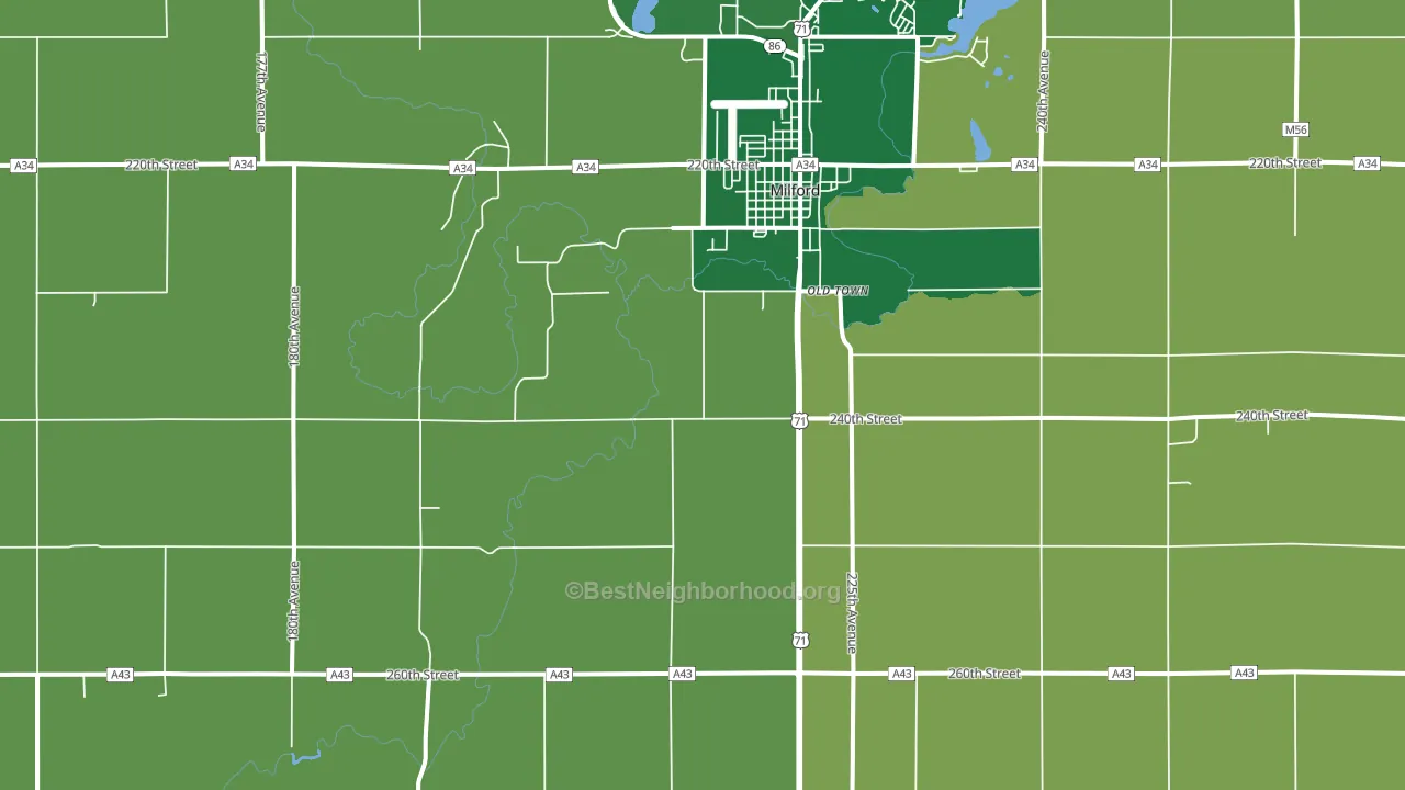 Old Town, IA block-group voter-turnout map