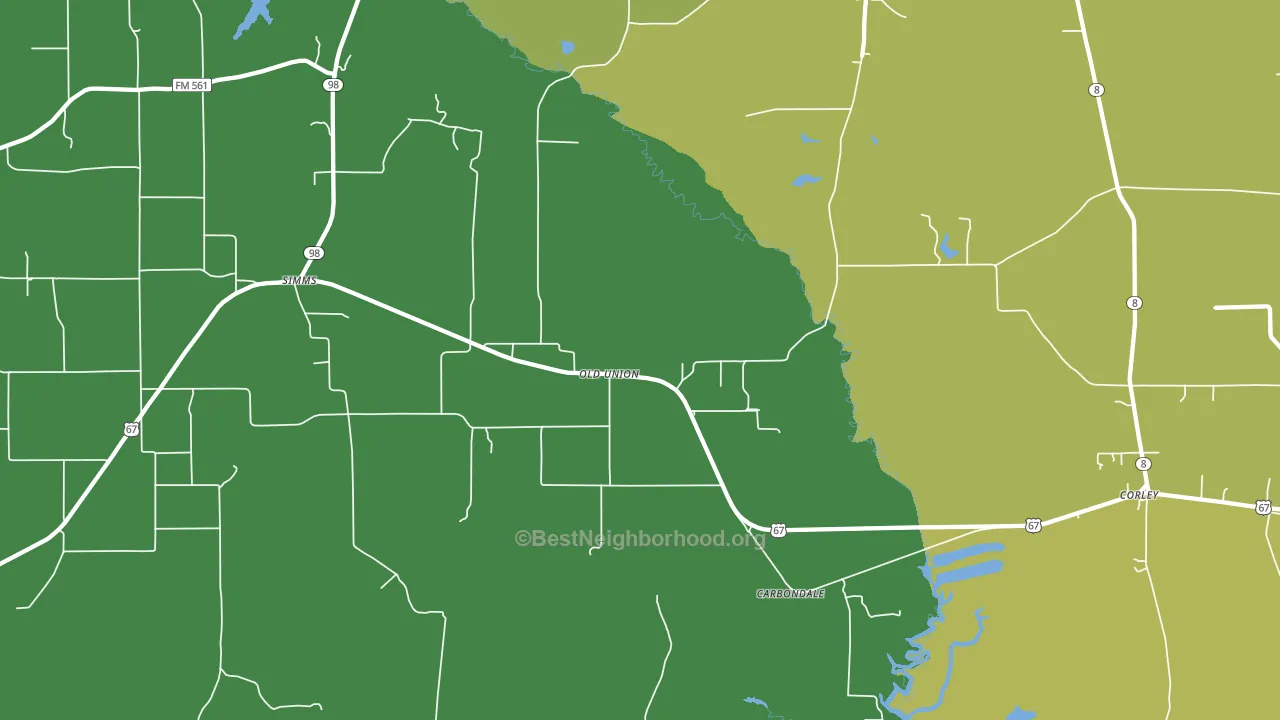Old Union, TX block-group voter-turnout map