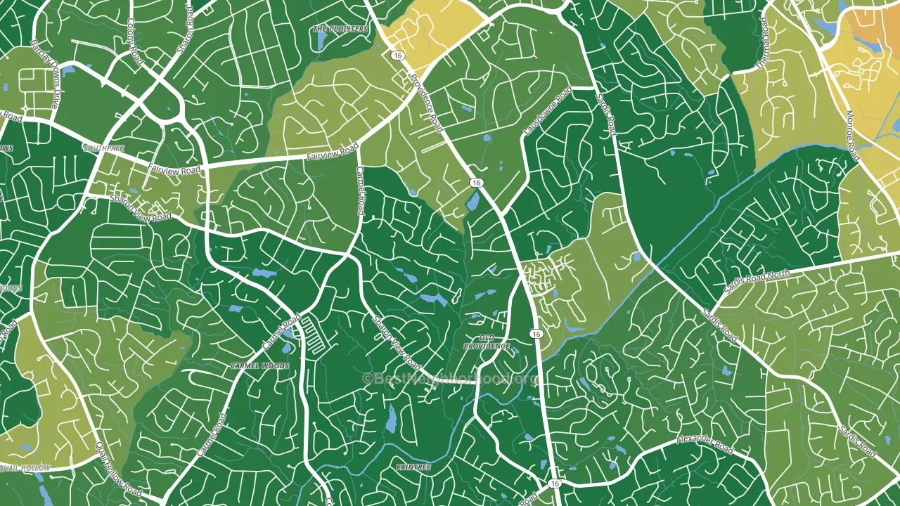 Olde Providence North, Charlotte, NC block-group voter-turnout map