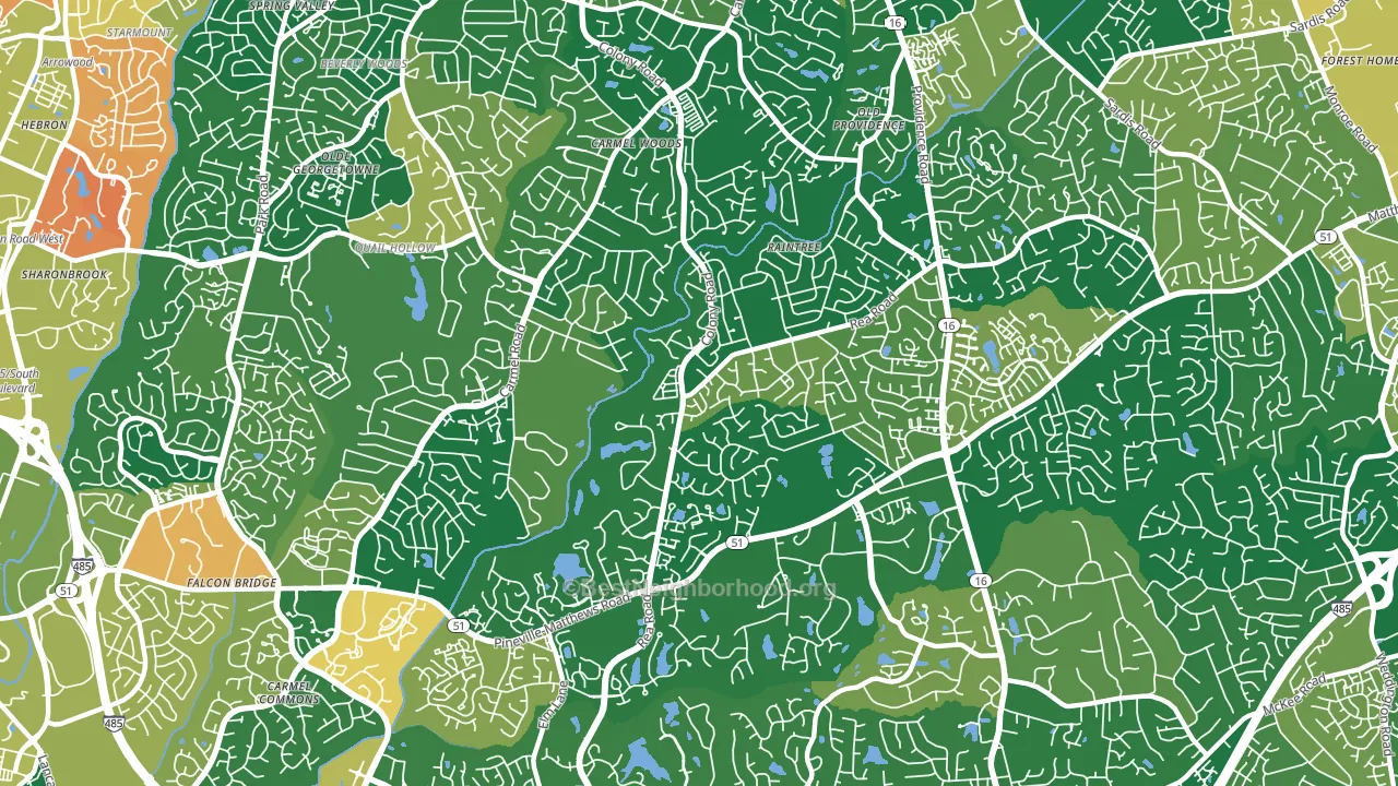 Olde Providence South, Charlotte, NC block-group voter-turnout map