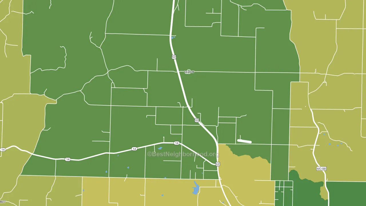 Olden, MO block-group voter-turnout map