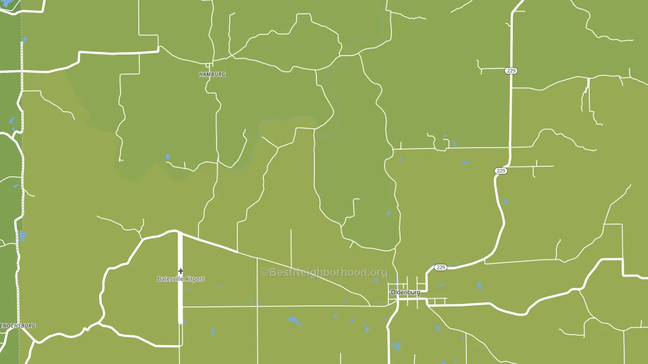 Oldenburg, IN block-group voter-turnout map