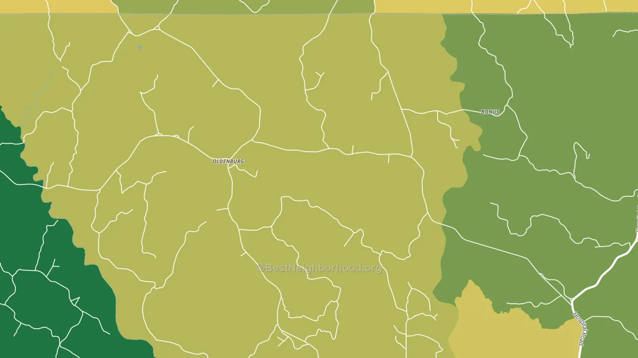 Oldenburg, MS block-group voter-turnout map