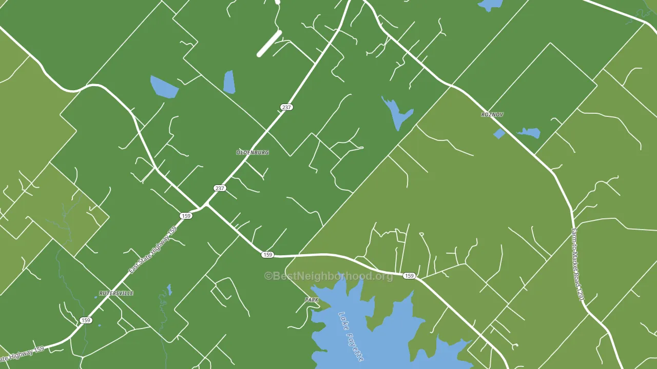 Oldenburg, TX block-group voter-turnout map