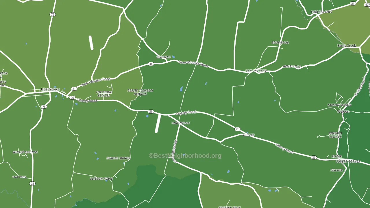 Oldfield, MD block-group voter-turnout map