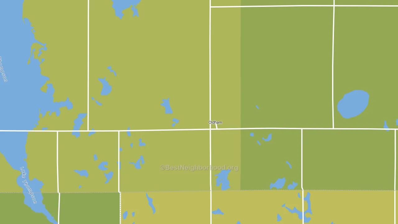 Oldham, SD block-group voter-turnout map