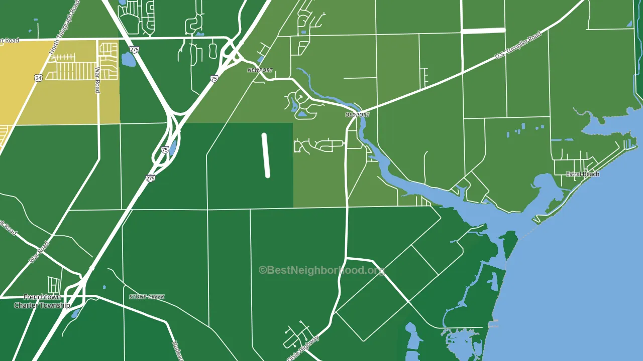 Oldport, MI block-group voter-turnout map
