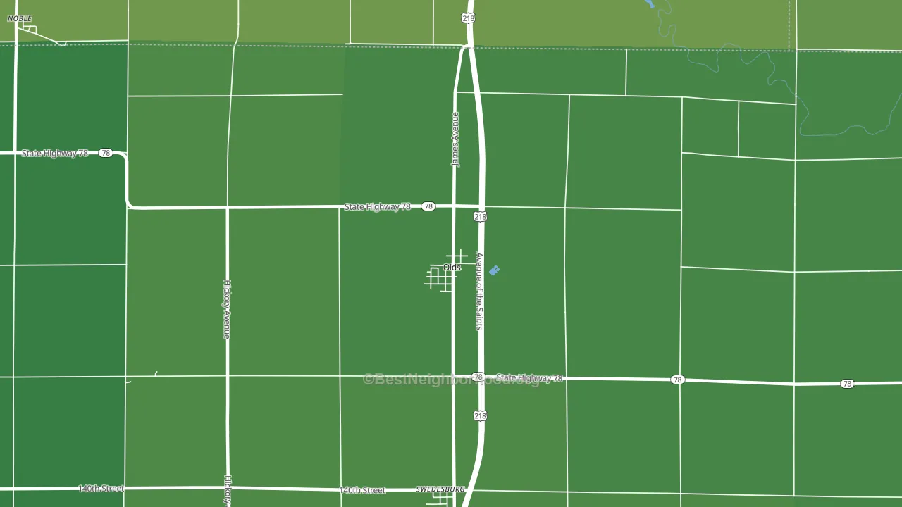 Olds, IA block-group voter-turnout map
