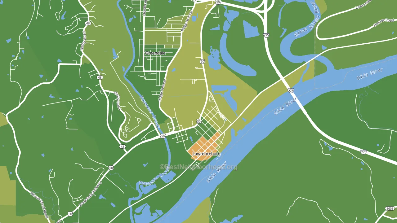 Oldtown, IN block-group voter-turnout map