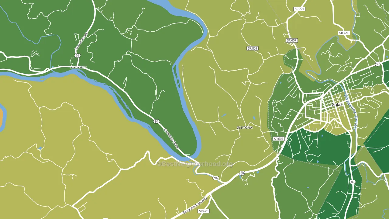 Oldtown, VA block-group voter-turnout map