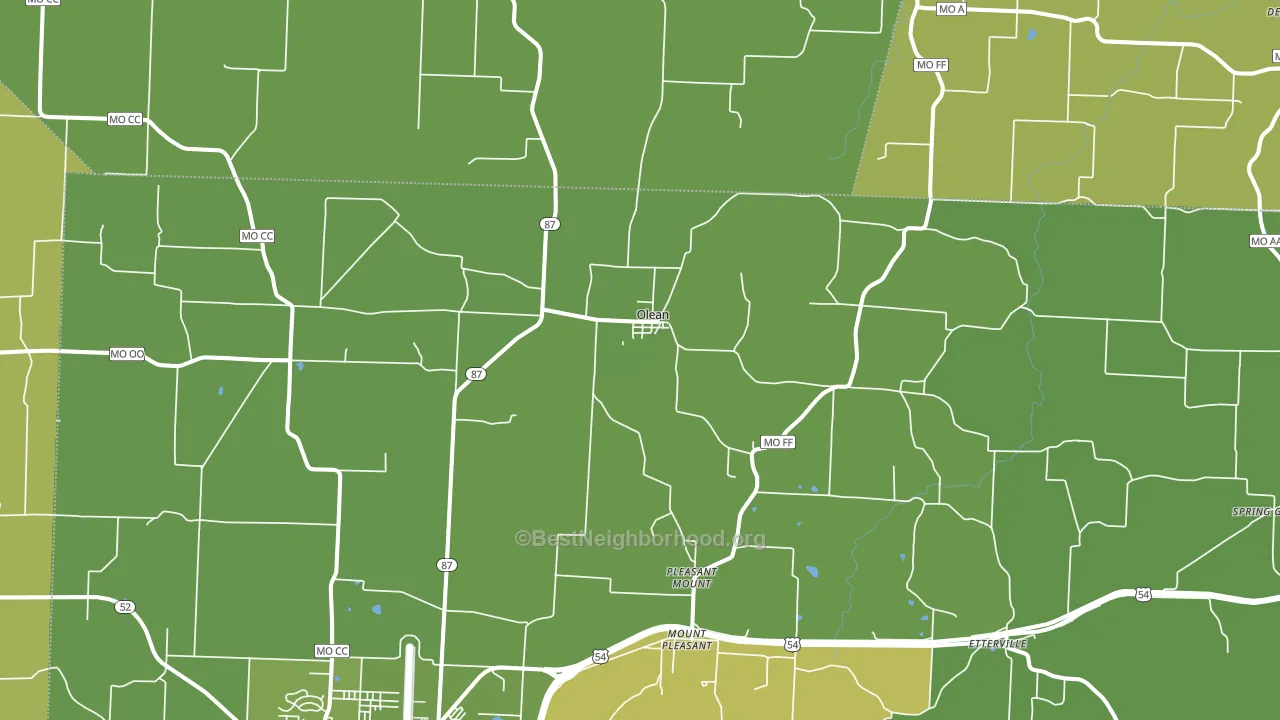Olean, MO block-group voter-turnout map
