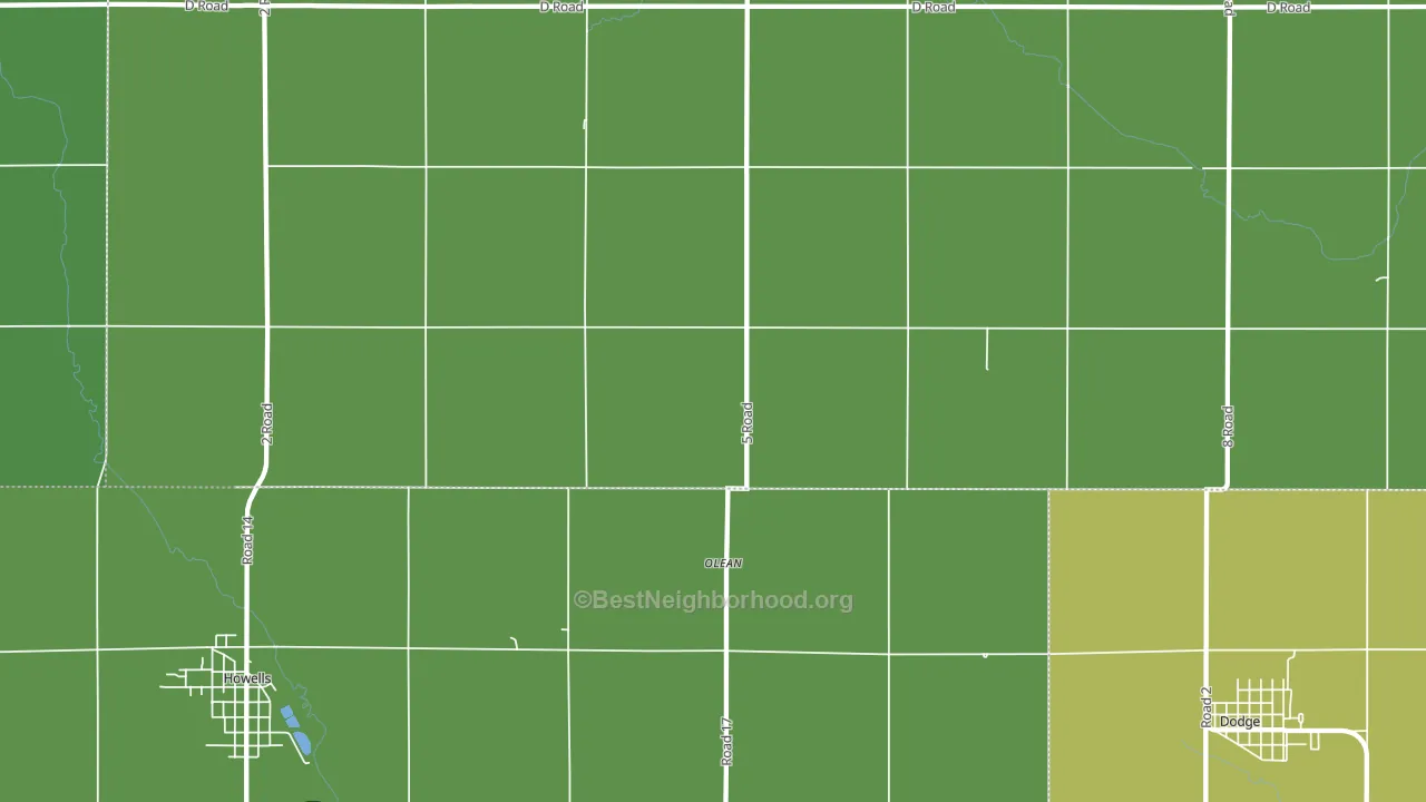 Olean, NE block-group voter-turnout map