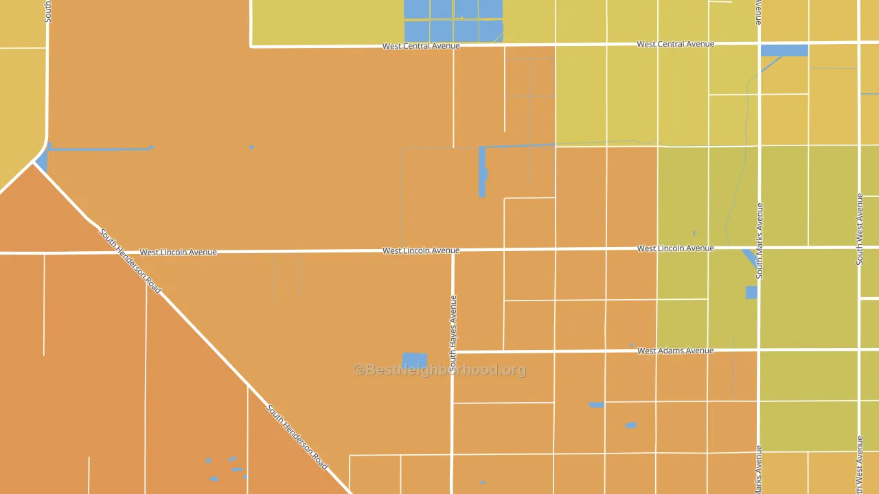 Oleander, CA block-group voter-turnout map