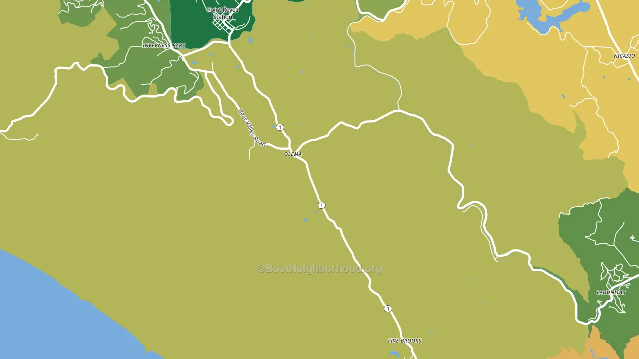 Olema, CA block-group voter-turnout map