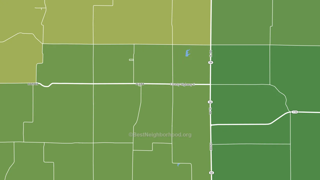 Olena, IL block-group voter-turnout map