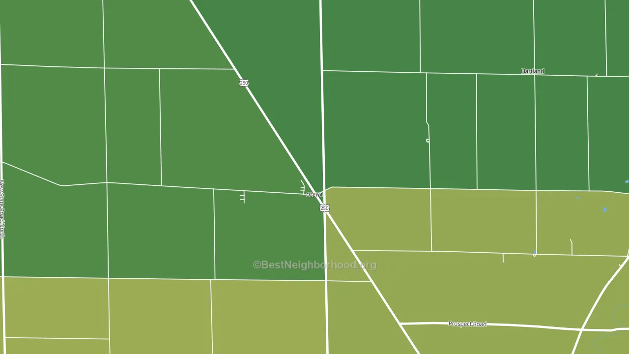 Olena, OH block-group voter-turnout map