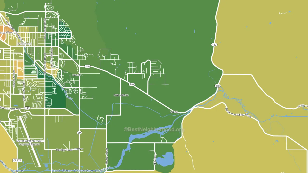 Olene, OR block-group voter-turnout map
