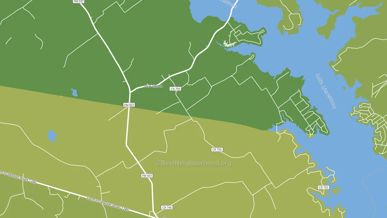 Oletha, TX block-group voter-turnout map