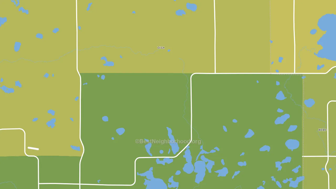 Olga, MN block-group voter-turnout map