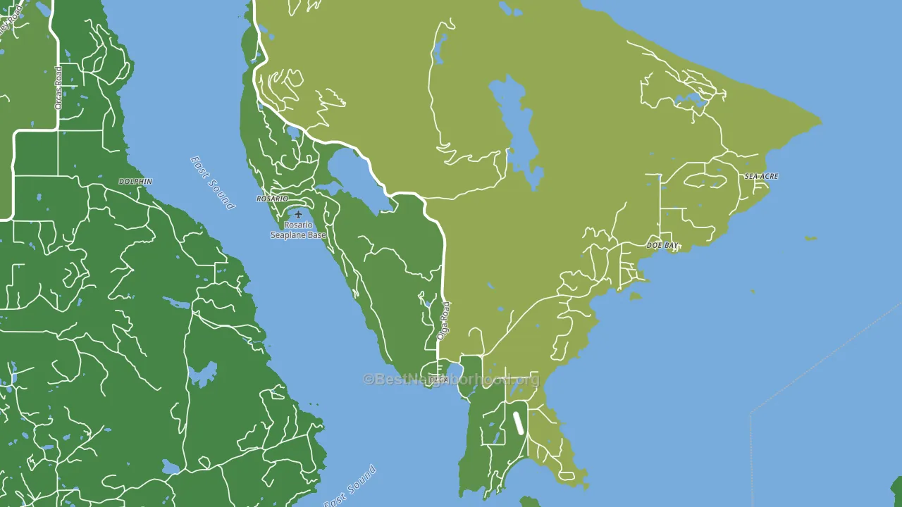 Olga, WA block-group voter-turnout map