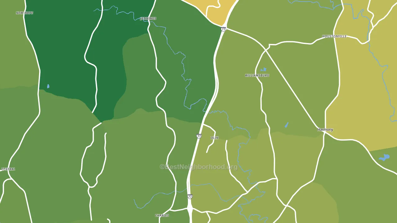Olin, NC block-group voter-turnout map