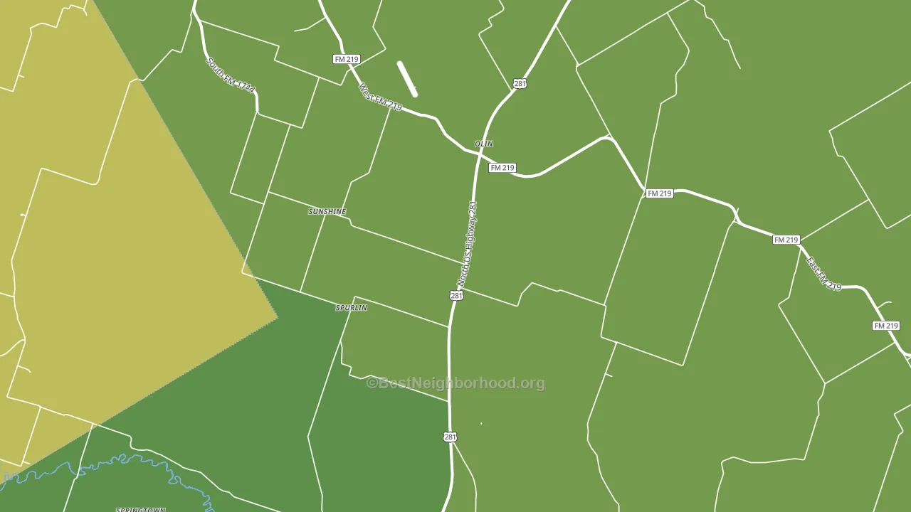 Olin, TX block-group voter-turnout map