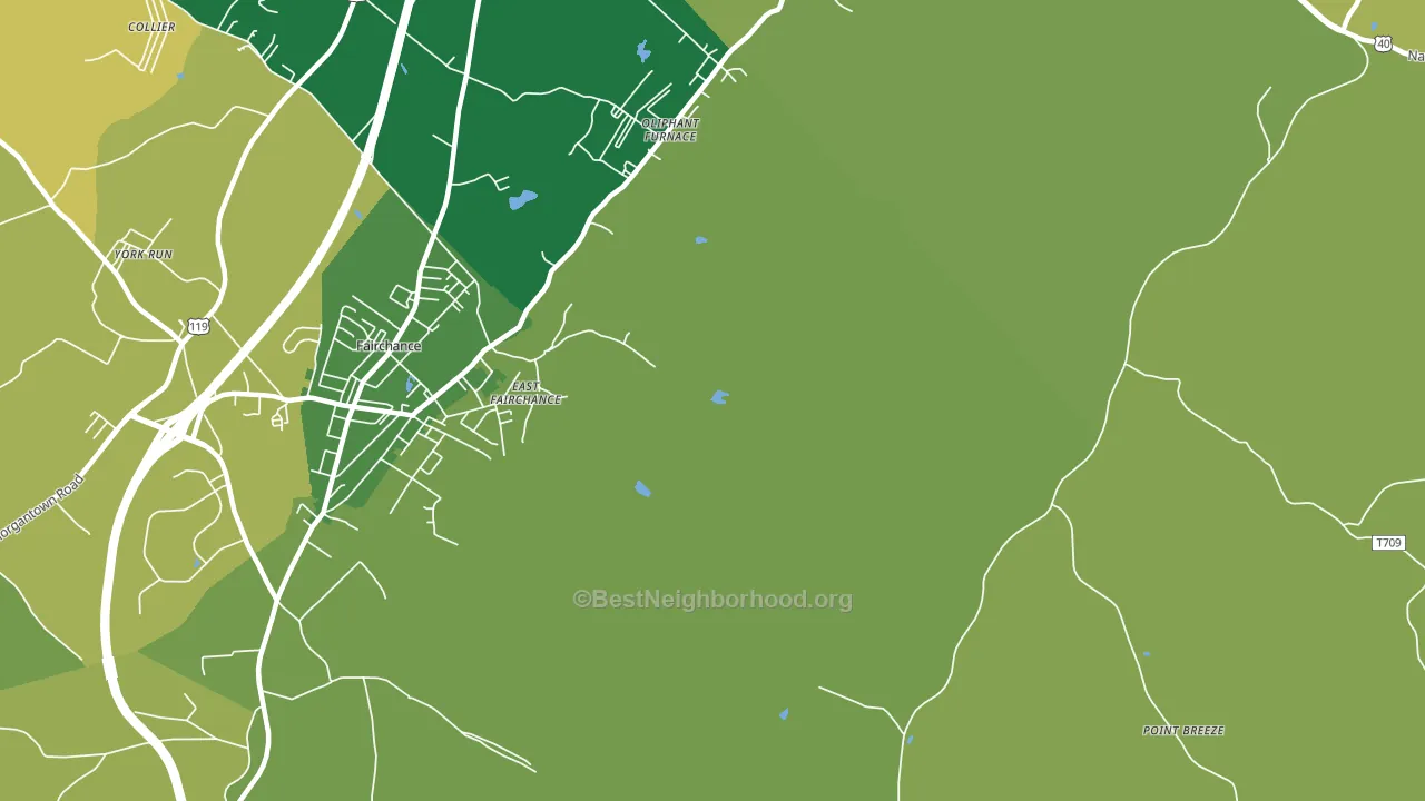 Oliphant Furnace, PA block-group voter-turnout map