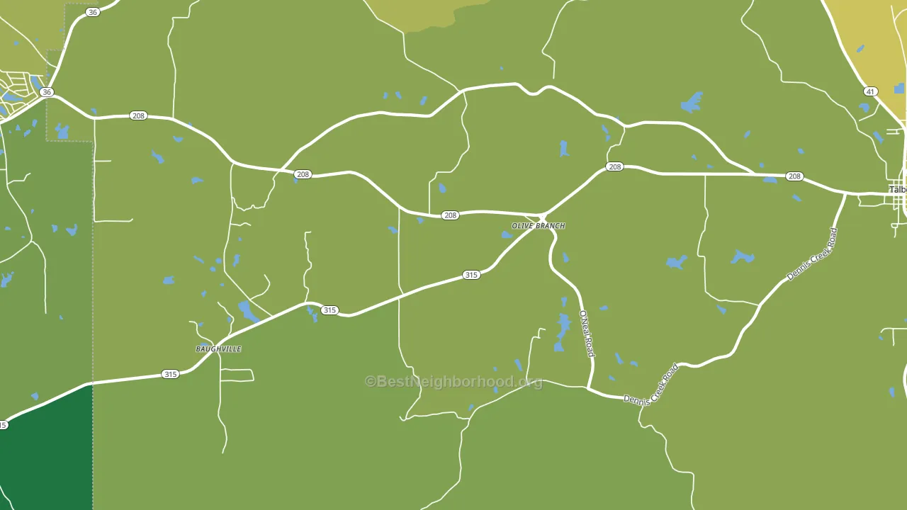 Olive Branch, GA block-group voter-turnout map