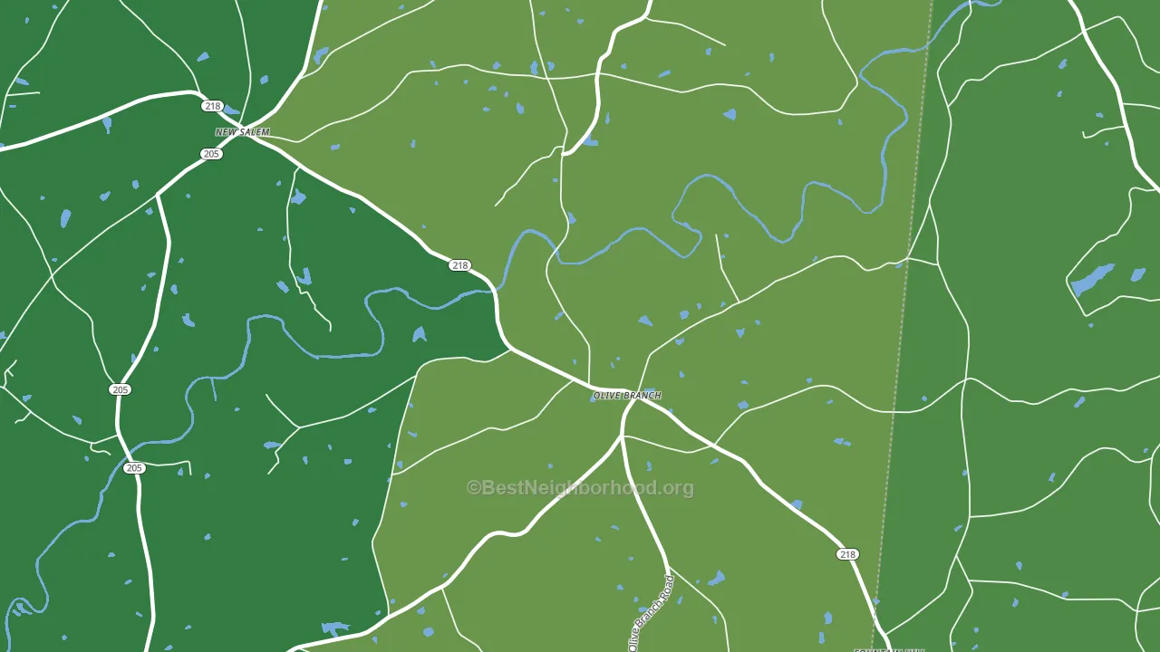 Olive Branch, NC block-group voter-turnout map