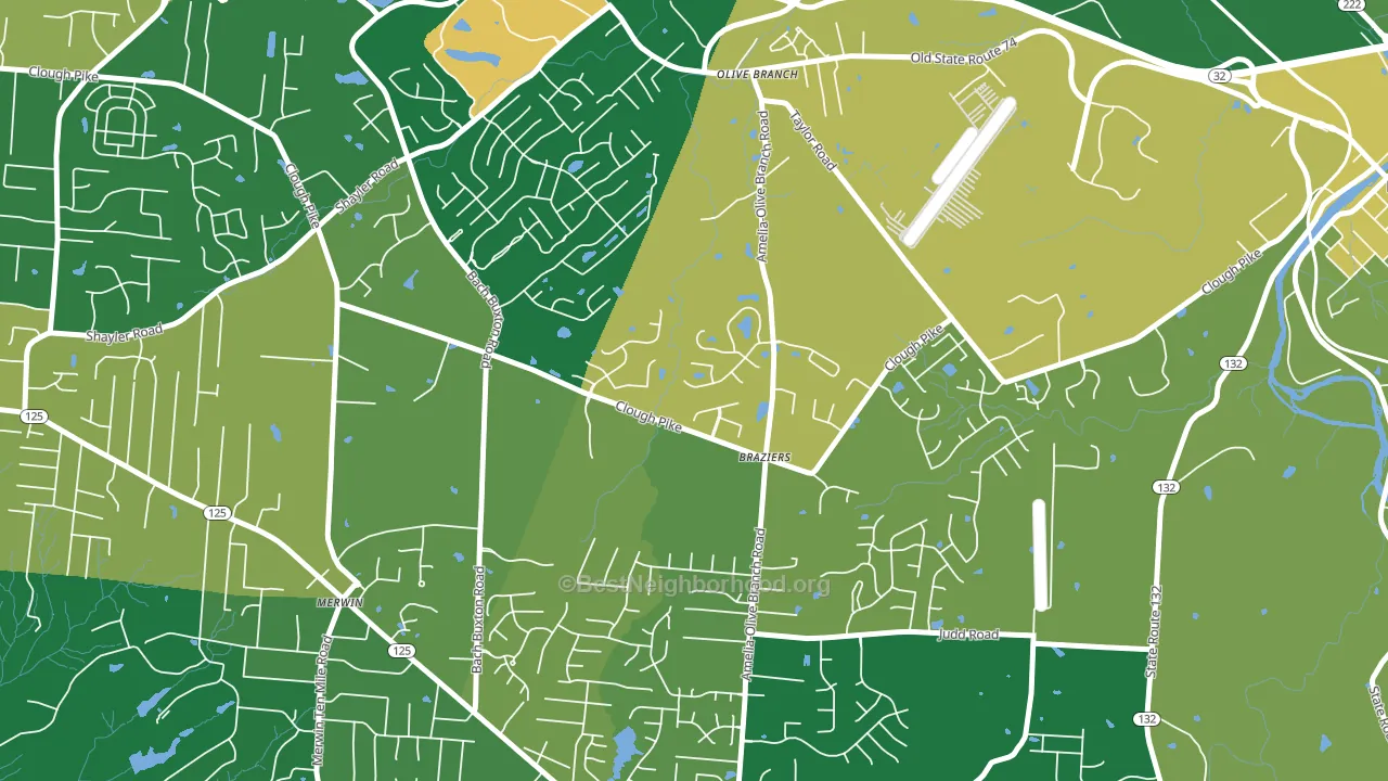 Olive Branch, OH block-group voter-turnout map