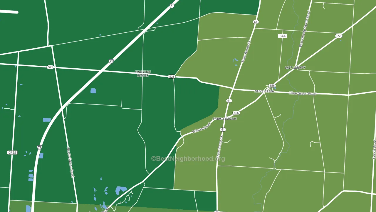 Olive Green, OH block-group voter-turnout map