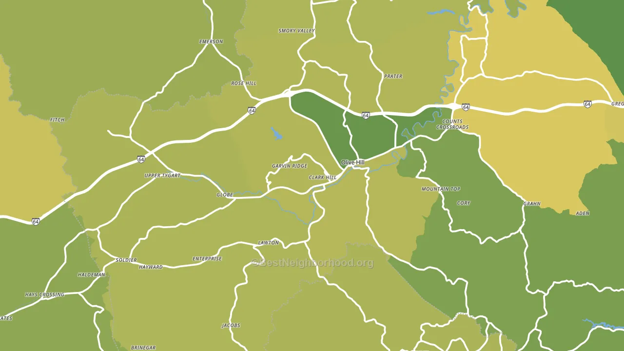 Olive Hill, KY block-group voter-turnout map