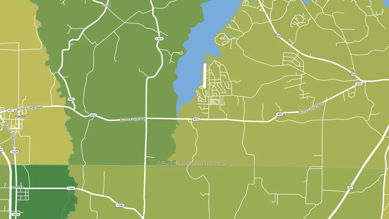 Olive, KY block-group voter-turnout map