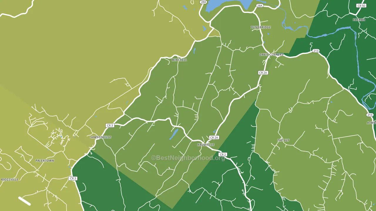 Olivebridge, NY block-group voter-turnout map