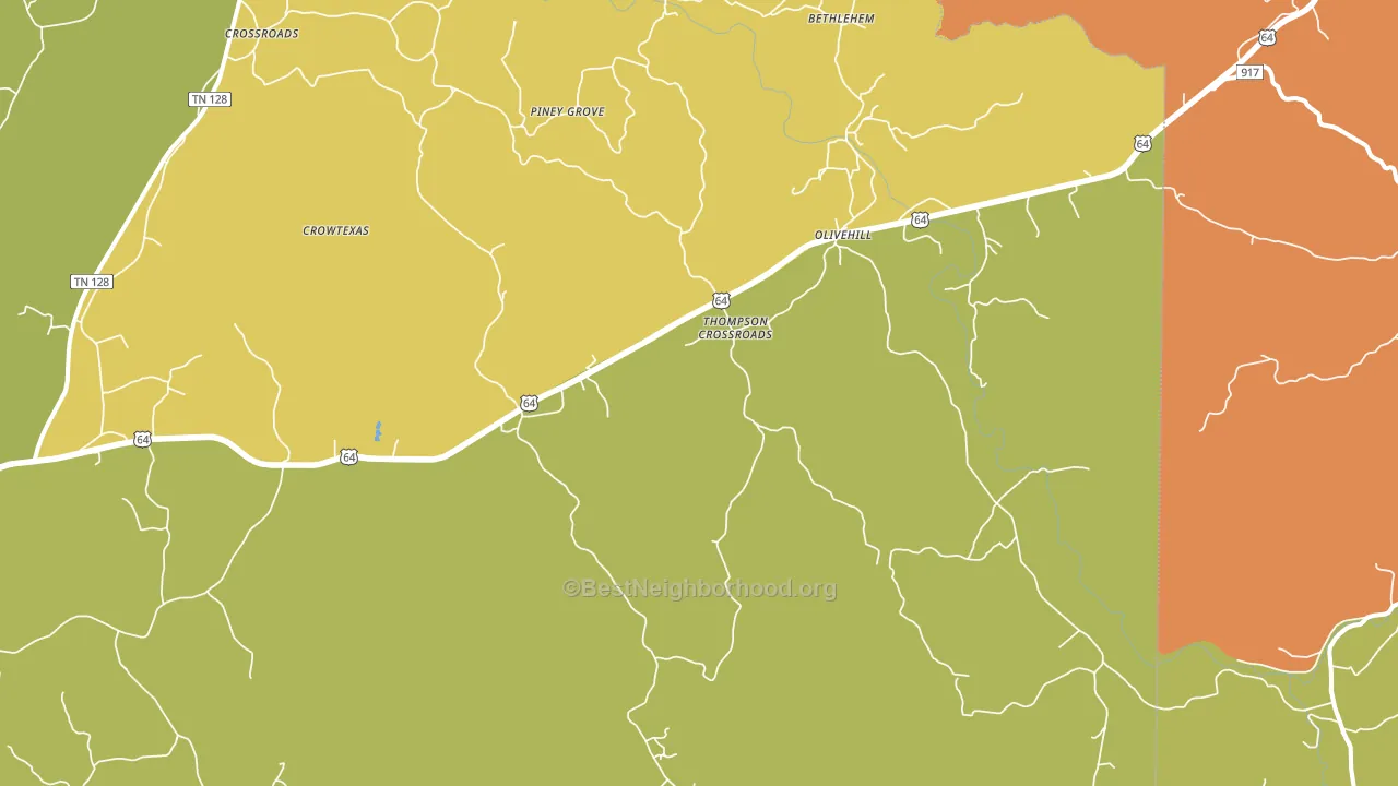 Olivehill, TN block-group voter-turnout map