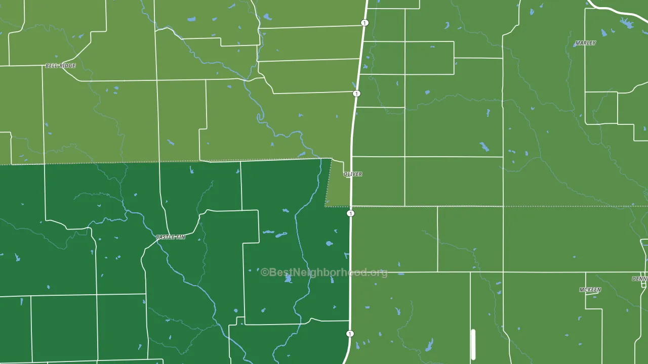 Oliver, IL block-group voter-turnout map