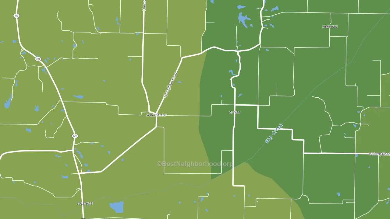 Oliver, IN block-group voter-turnout map