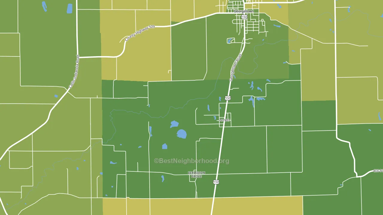 Olivet, IL block-group voter-turnout map