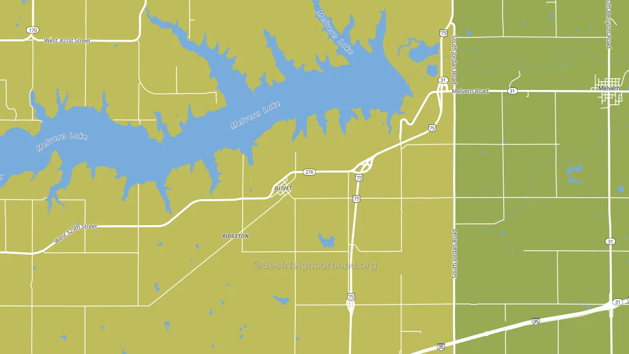 Olivet, KS block-group voter-turnout map