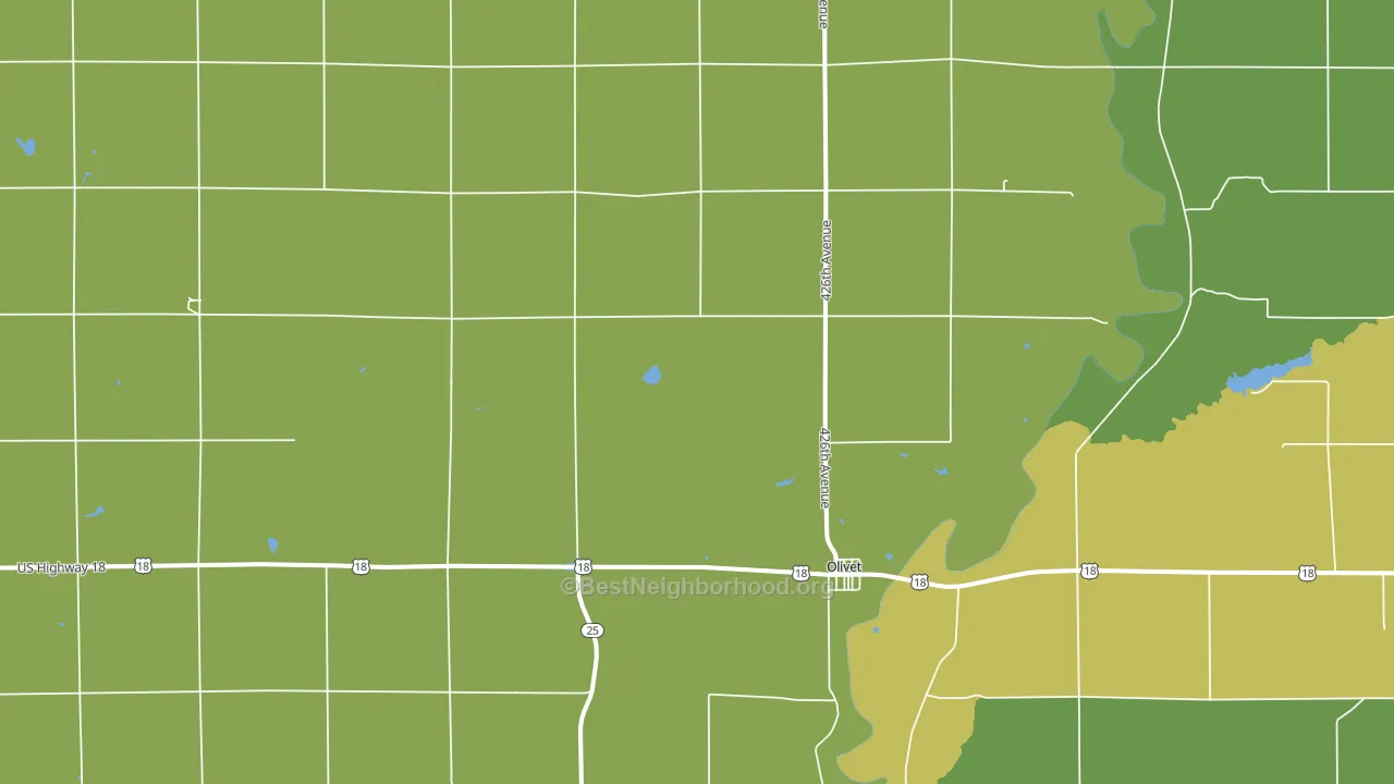 Olivet, SD block-group voter-turnout map