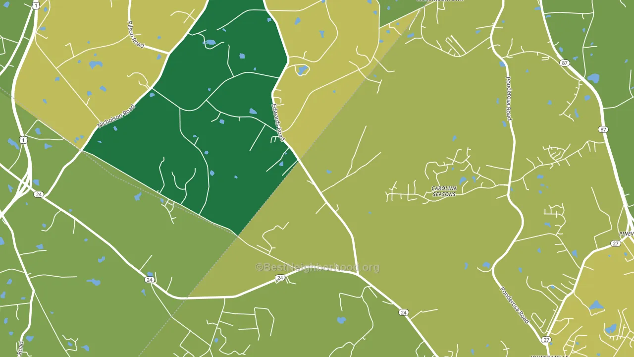 Olivia, NC block-group voter-turnout map
