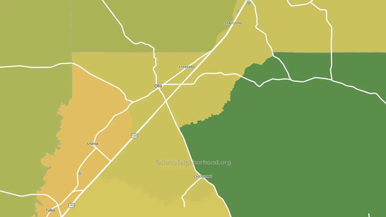 Olla, LA block-group voter-turnout map