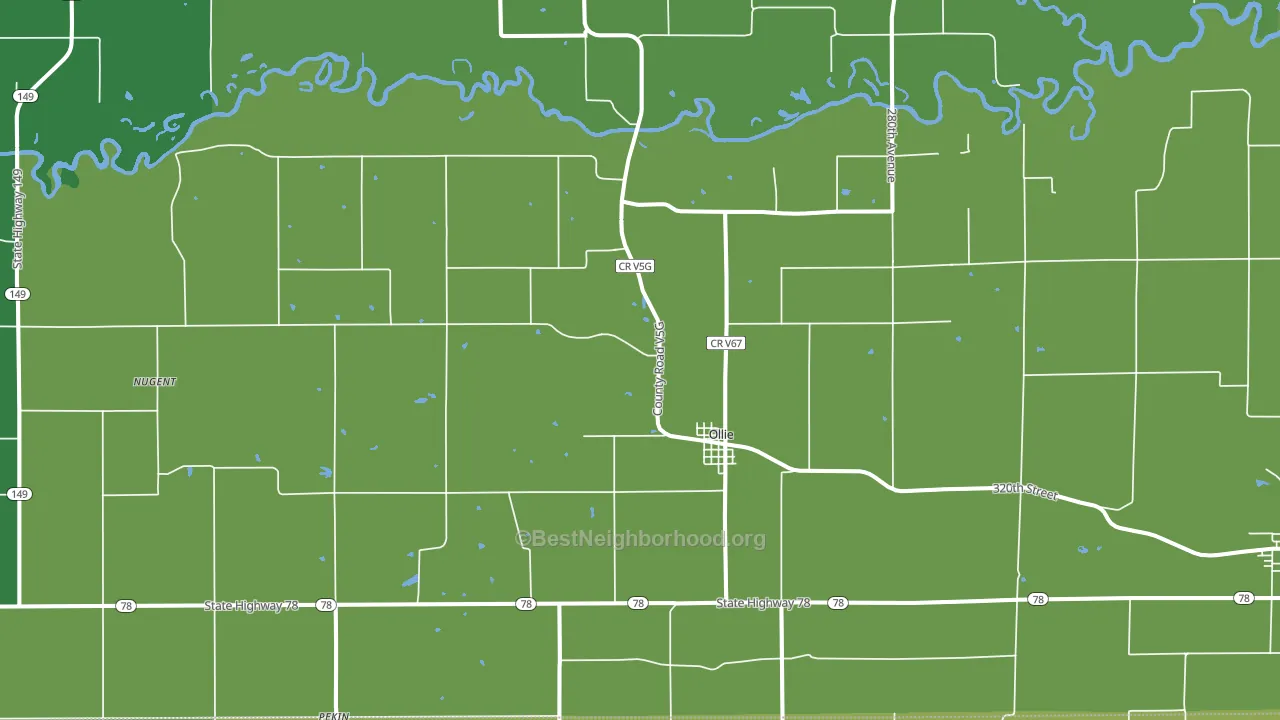 Ollie, IA block-group voter-turnout map