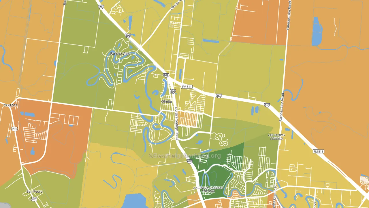 Olmito, TX block-group voter-turnout map